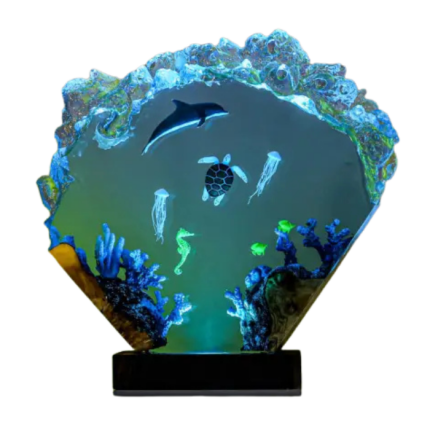 deep ocean handmade resin night light by EpoLume - product photo