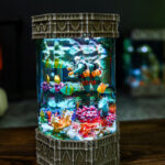 Diver in Coral Reef Night Light - Image 4