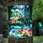 Diver in Coral Reef Night Light - Image 8