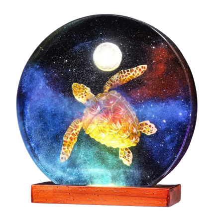 galaxy turtle night light handmade resin night light by EpoLume - product photo