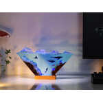 humpback whale and diver ver 2 handmade resin night light by EpoLume - detail photo 2