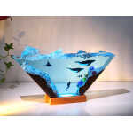 humpback whale and diver ver 2 handmade resin night light by EpoLume - detail photo 3