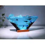 humpback whale and diver ver 2 handmade resin night light by EpoLume - detail photo 4