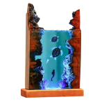 sea turtle diver ver 1 handmade resin night light by EpoLume - product photo