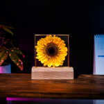 sunflower handmade resin night light by EpoLume - detail photo 10