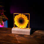 sunflower handmade resin night light by EpoLume - detail photo 12
