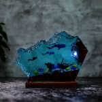 whale shark and diver night light handmade resin night light by EpoLume - detail photo 9