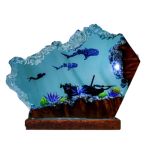 whale shark and diver night light handmade resin night light by EpoLume - product photo