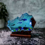 whale shark and diver night light handmade resin night light by EpoLume - detail photo 7