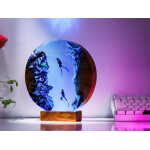 whale shark and couple diver handmade resin night light by EpoLume - detail photo 12