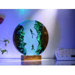 whale shark and couple diver handmade resin night light by EpoLume - detail photo 13