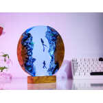 whale shark and couple diver handmade resin night light by EpoLume - detail photo 3
