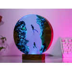 whale shark and couple diver handmade resin night light by EpoLume - detail photo 5
