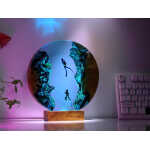 whale shark and couple diver handmade resin night light by EpoLume - detail photo 9