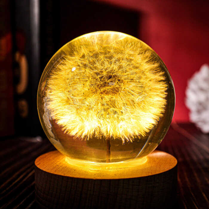 dandelion night light handmade resin night light by EpoLume - detail photo 1