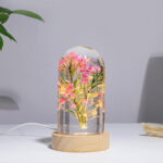Spherical Cylinder Baby’s Breath Flower Epoxy Lamp - Image 9
