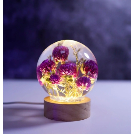 Globe Amaranth Flower Night Lamp