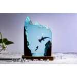 hammerhead shark and diver night light handmade resin night light by EpoLume - detail photo 1