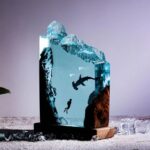 Hammerhead shark and diver Night Light