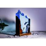 hammerhead shark and diver night light handmade resin night light by EpoLume - detail photo 3