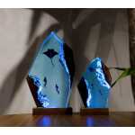 manta rays and diver handmade resin night light by EpoLume - detail photo 8