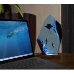 manta rays and diver handmade resin night light by EpoLume - detail photo 2
