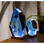 manta rays and diver handmade resin night light by EpoLume - detail photo 10