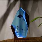 manta rays and diver handmade resin night light by EpoLume - detail photo 3