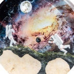 Detail view of Astronaut Crystal Ball Epoxy Night Light handmade epoxy resin lamp