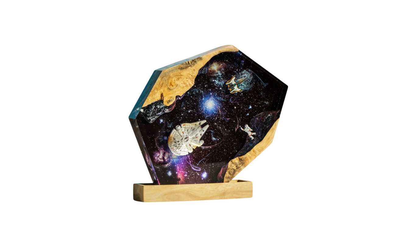 galaxy universe night light handmade resin night light by EpoLume - product photo