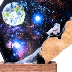 Detail view of Abstract Resin Epoxy Night Light handmade epoxy resin lamp