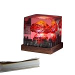 Detail view of Mushroom Cloud Epoxy Night Light handmade epoxy resin lamp