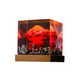Detail view of Mushroom Cloud Epoxy Night Light handmade epoxy resin lamp