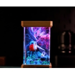 Fantasy cave resin night light on wood base - EpoLume