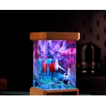 Shadow knight resin lamp angled glowing detail - EpoLume
