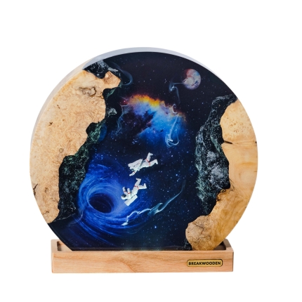 Galaxy Astronaut Column Epoxy Night Light handmade epoxy resin night light