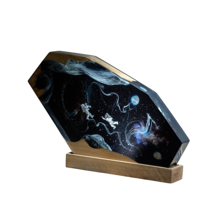Galaxy Astronaut Epoxy Night Light handmade epoxy resin night light