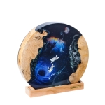Detail view of Galaxy Astronaut Column Epoxy Night Light handmade epoxy resin lamp
