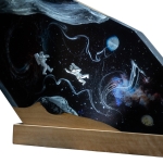 Detail view of Galaxy Astronaut Epoxy Night Light handmade epoxy resin lamp
