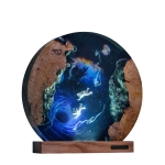 Detail view of Galaxy Astronaut Column Epoxy Night Light handmade epoxy resin lamp