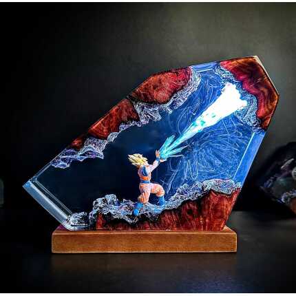 goku kamehameha resin night light handmade resin night light by EpoLume - product photo
