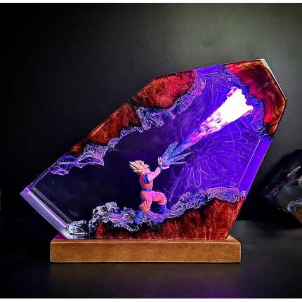 goku kamehameha resin night light handmade resin night light by EpoLume - detail photo 1