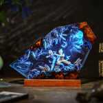 Goku vs Vegeta Battle Resin Lamp Art epoxy battle lamp detail 2