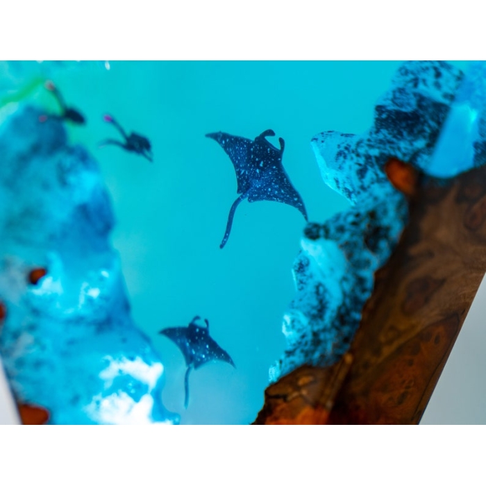 Manta Ray and Diver Night Light detail 2 - EpoLume