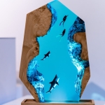 Shark Scuba Diver Night Light Epoxy Night Light - EpoLume