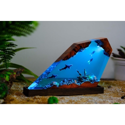 Shark Scuba Diver Ocean Night Light detail 2 - EpoLume