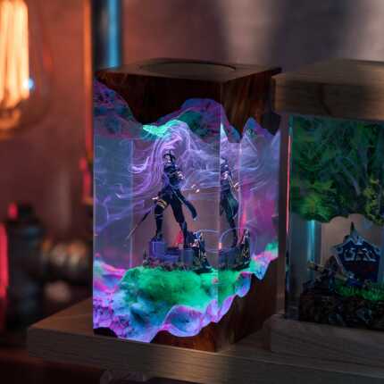 Fantasy Warrior Figure Handmade Epoxy Resin Night Light - EpoLume