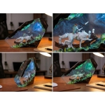 Fantasy Warrior Wolf epoxy night light detail 7
