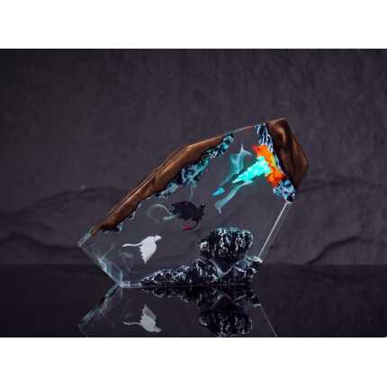 fire dragon night light handmade resin night light by EpoLume - product photo