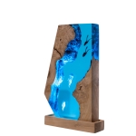 Detail view of Jellyfish Crystal Block Epoxy Night Light handmade epoxy resin lamp